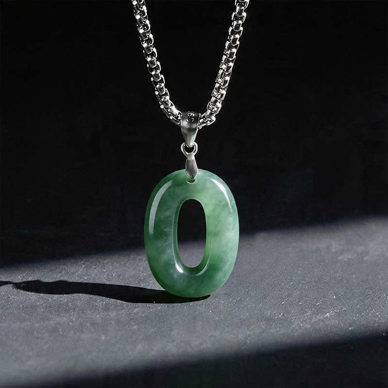 Nimara Ritual Natural 0-9 Angel Numbers Jade Titanium Steel Chain Prosperity Necklace Pendant
