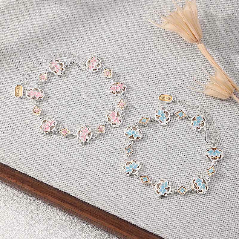 Nimara Ritual Copper Enamel Lotus Floral New Beginning Bracelet