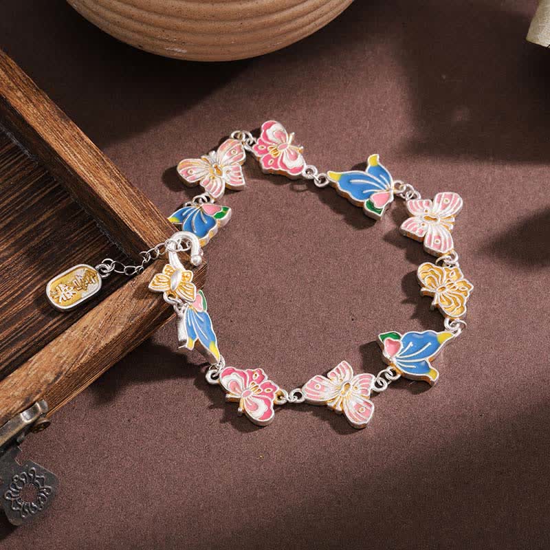 Nimara Ritual Copper Enamel Butterfly Love Adjustable Bracelet