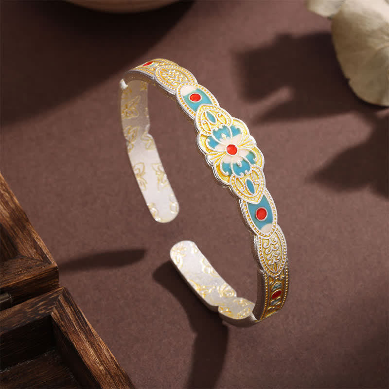 Nimara Ritual Copper Enamel Butterfly Freedom Cuff Bracelet