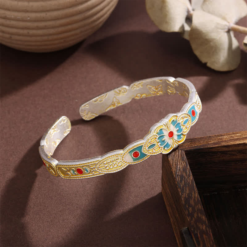 Nimara Ritual Copper Enamel Butterfly Freedom Cuff Bracelet