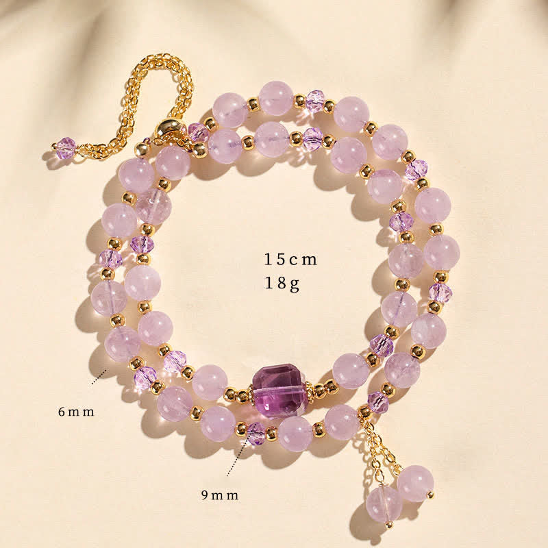 Nimara Ritual Natural Strawberry Quartz Double Wrap Crystal Healing Bracelet