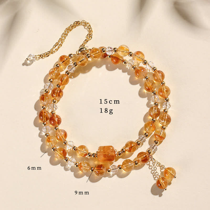 Nimara Ritual Natural Strawberry Quartz Double Wrap Crystal Healing Bracelet
