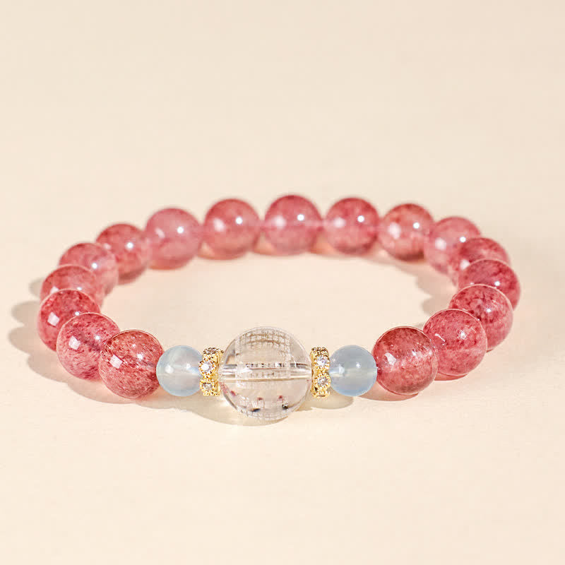 Nimara Ritual Strawberry Quartz Blue Tiger Eye Positive Bracelet