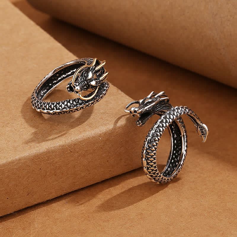 Nimara Ritual Copper Dragon Strength Vintage Adjustable Open Ring