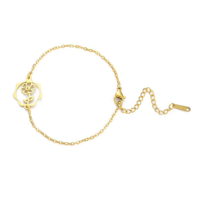 Nimara Ritual Titanium Steel Birth Flower New beginning Bracelet
