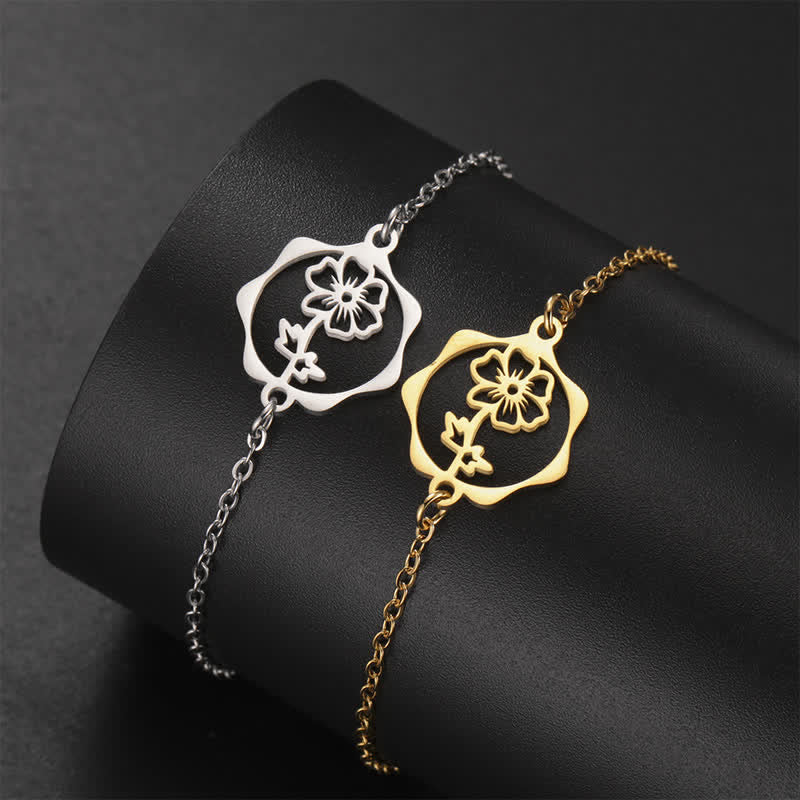 Nimara Ritual Titanium Steel Birth Flower New beginning Bracelet