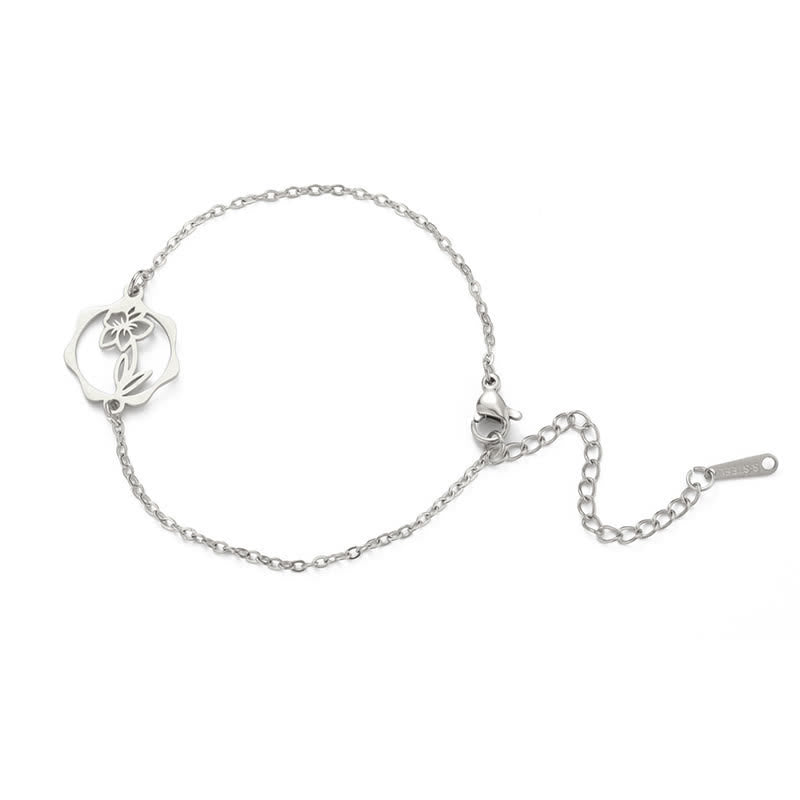 Nimara Ritual Titanium Steel Birth Flower New beginning Bracelet