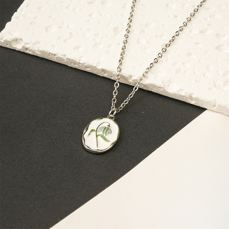 Nimara Ritual Titanium Steel Birth Flower Strengthen Pendant Necklace