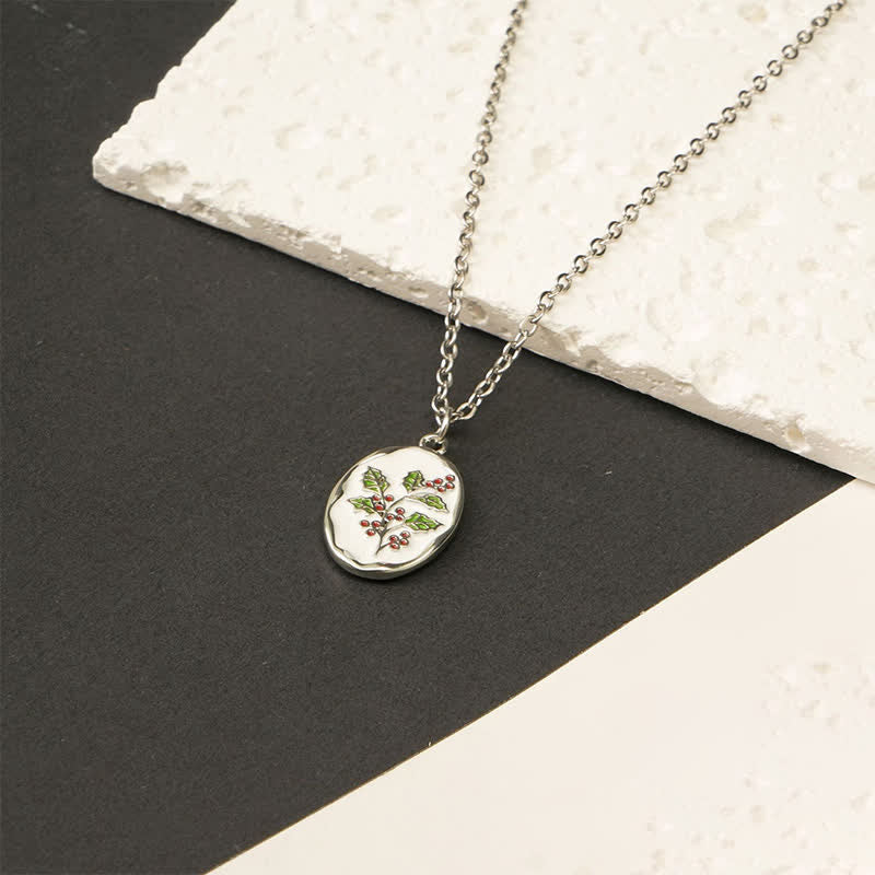 Nimara Ritual Titanium Steel Birth Flower Strengthen Pendant Necklace