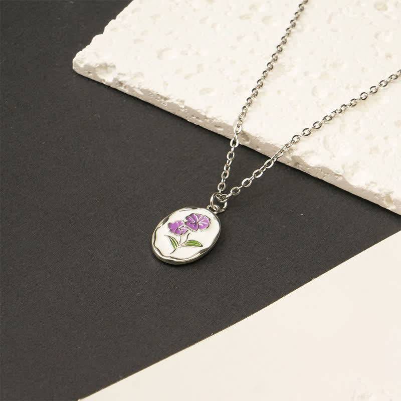 Nimara Ritual Titanium Steel Birth Flower Strengthen Pendant Necklace