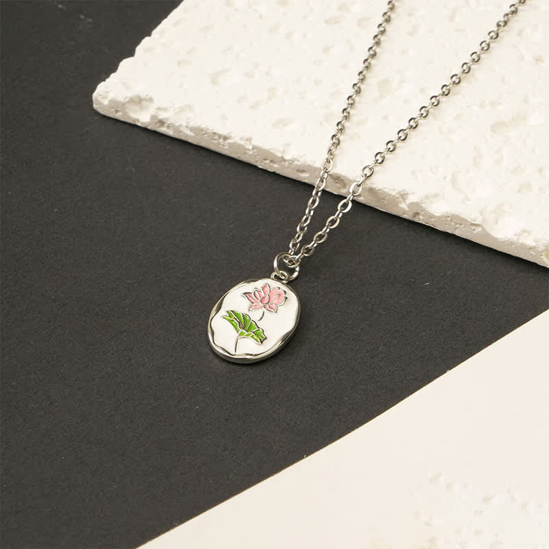 Nimara Ritual Titanium Steel Birth Flower Strengthen Pendant Necklace