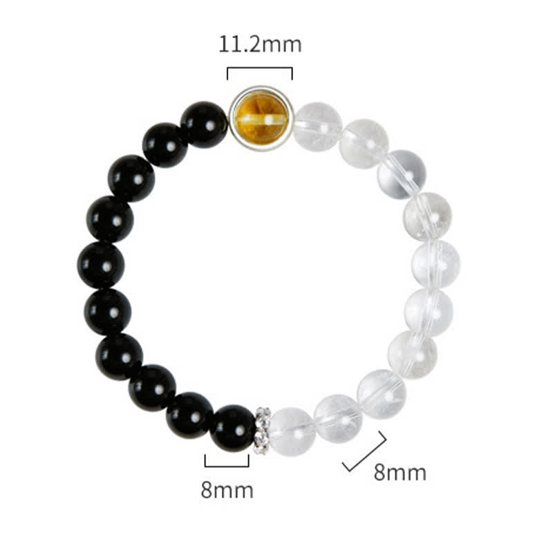Nimara Ritual Clear Quartz Black Obsidian Protection Bracelet