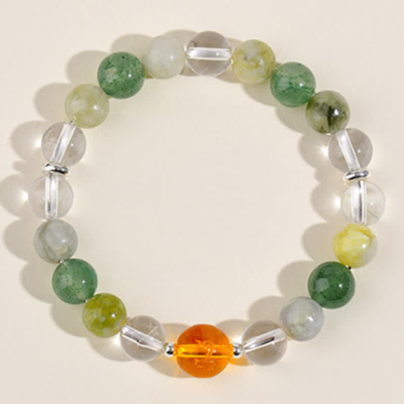 Nimara Ritual Natural Crystals Silver Sheen Obsidian Chinese Zodiac Protection Bracelet