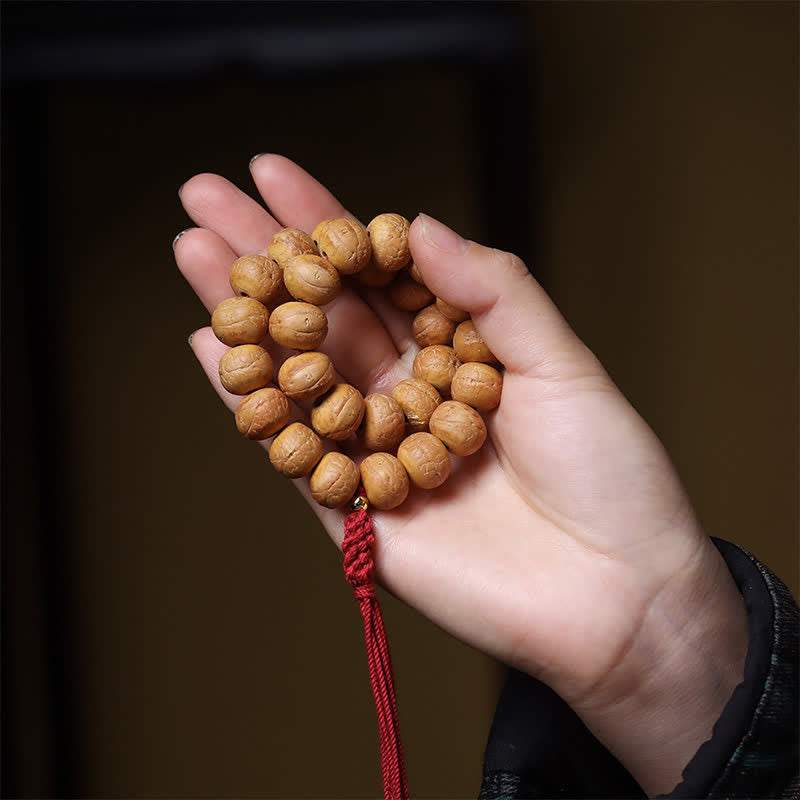 Wisdom and Grounding Phoenix Eye Bodhi Tibetan Engraved Tassel Wrist Mala