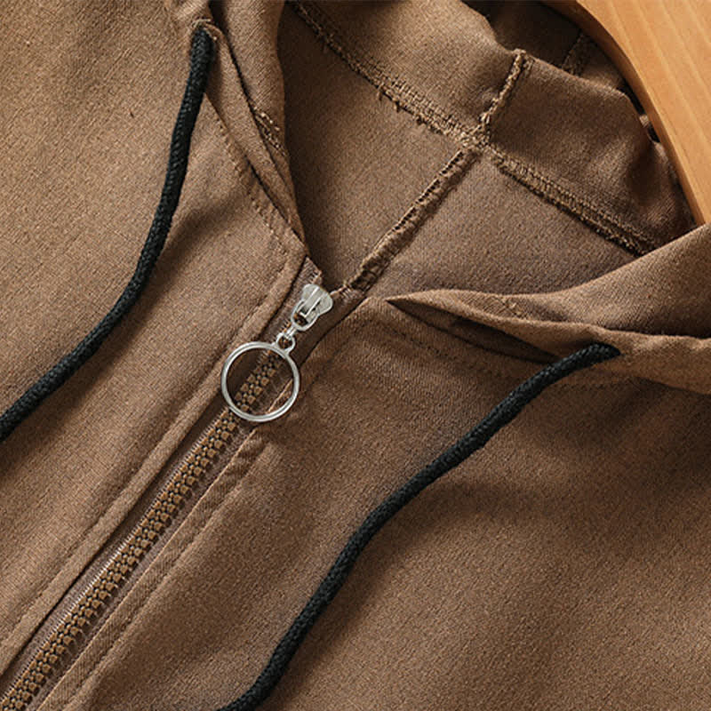 Nimara Ritual Summer Casual Drawstring Solid Zipper Design Women's Sleeveless Hooded Shirts With Pockets