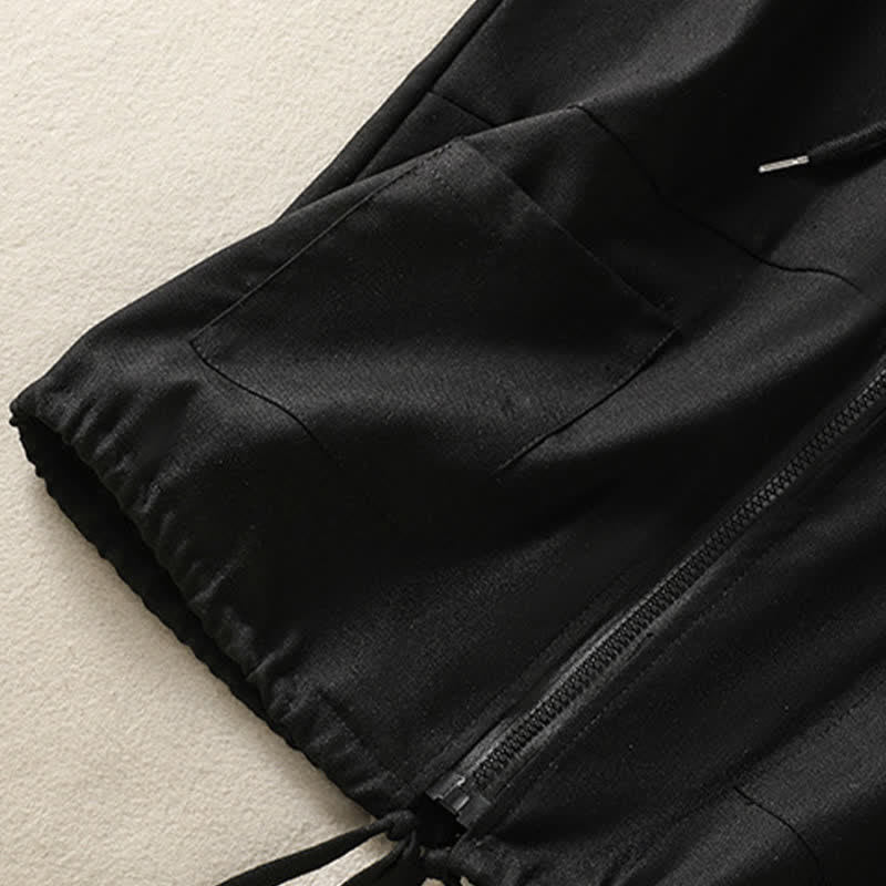 Nimara Ritual Summer Casual Drawstring Solid Zipper Design Women's Sleeveless Hooded Shirts With Pockets