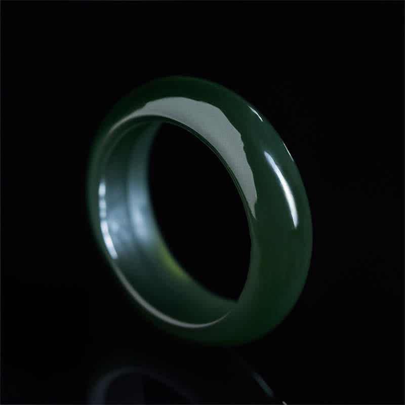 Healing and Luck Natural Cyan Jade Ring