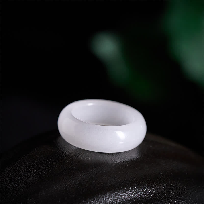 Luck and Wealth Natural Golden Silk Jade Ring