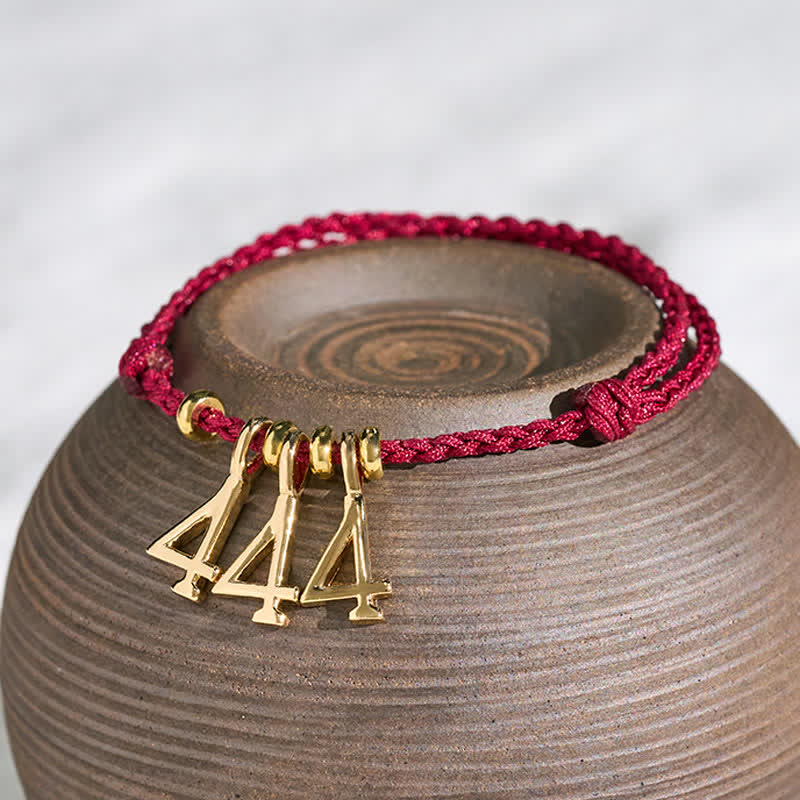 Nimara Ritual 777 444 333 222 111 Angel Number Red String Luck Braided Bracelet