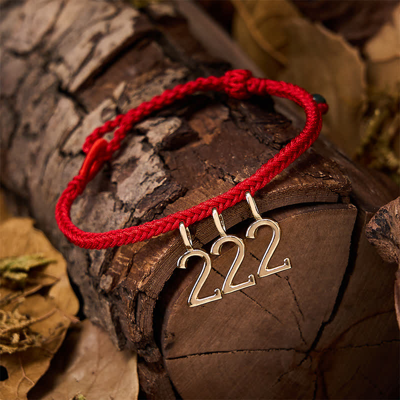 Nimara Ritual 777 444 333 222 111 Angel Number Red String Jade Protection Braided Bracelet