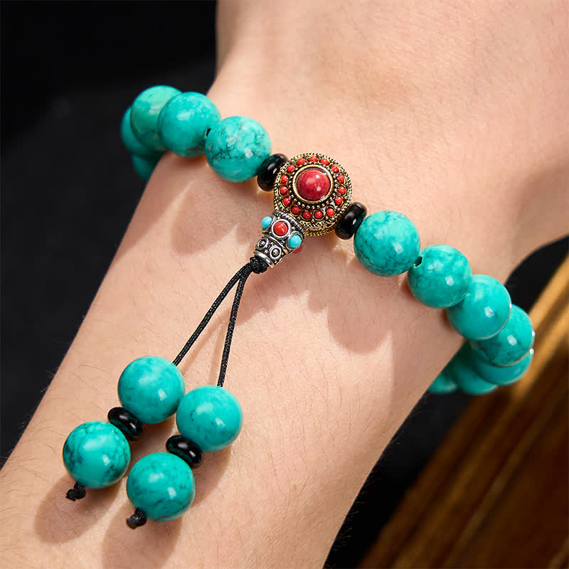 Nimara Ritual Tibetan Turquoise Protection Wrist Mala