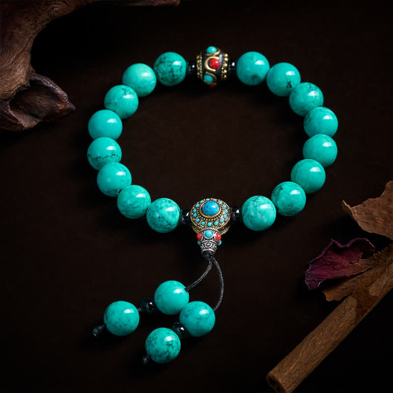 Nimara Ritual Tibetan Turquoise Protection Wrist Mala