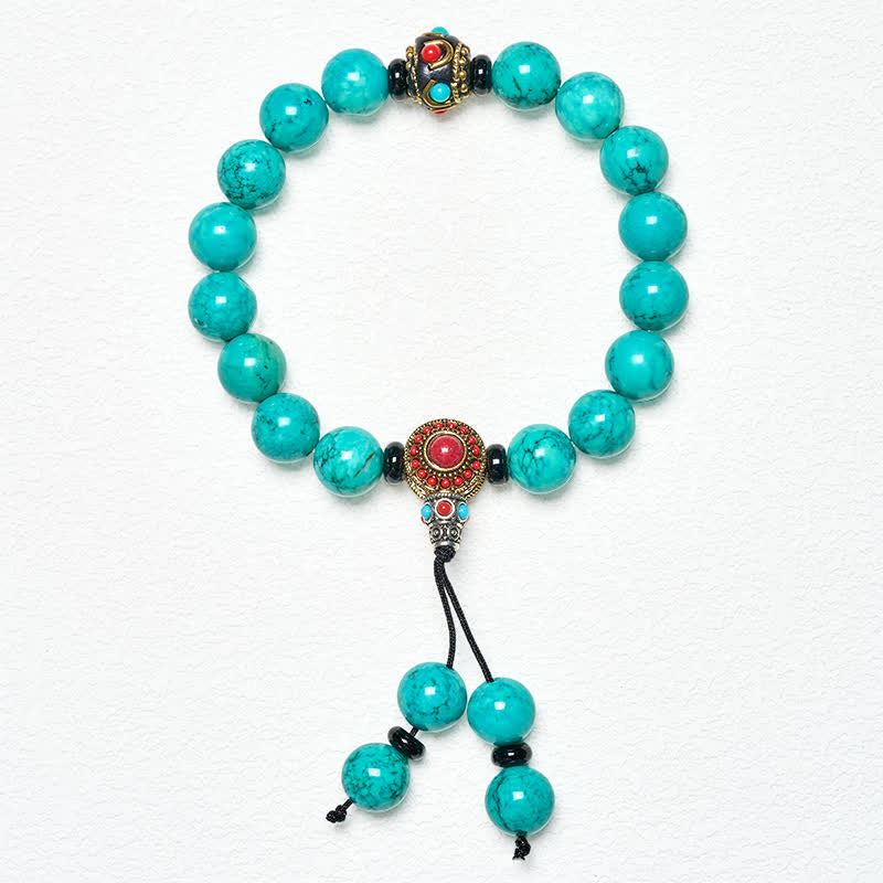 Nimara Ritual Tibetan Turquoise Protection Wrist Mala