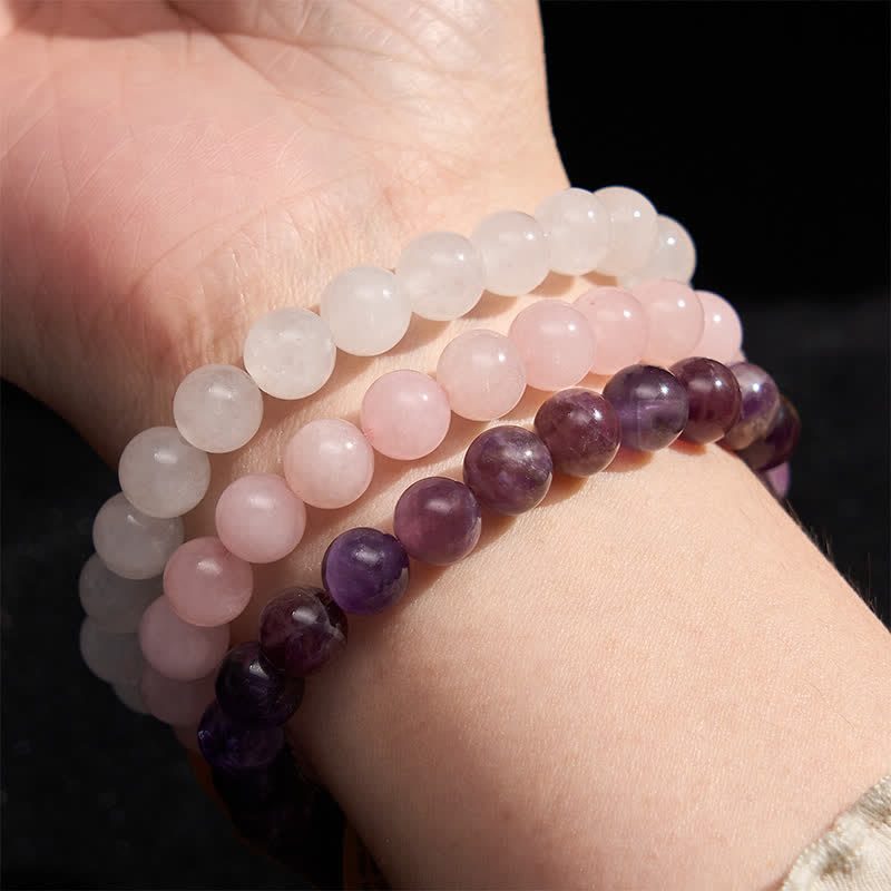 Nimara Ritual Amethyst Rose Quartz Crystal Spiritual Awareness Bracelet