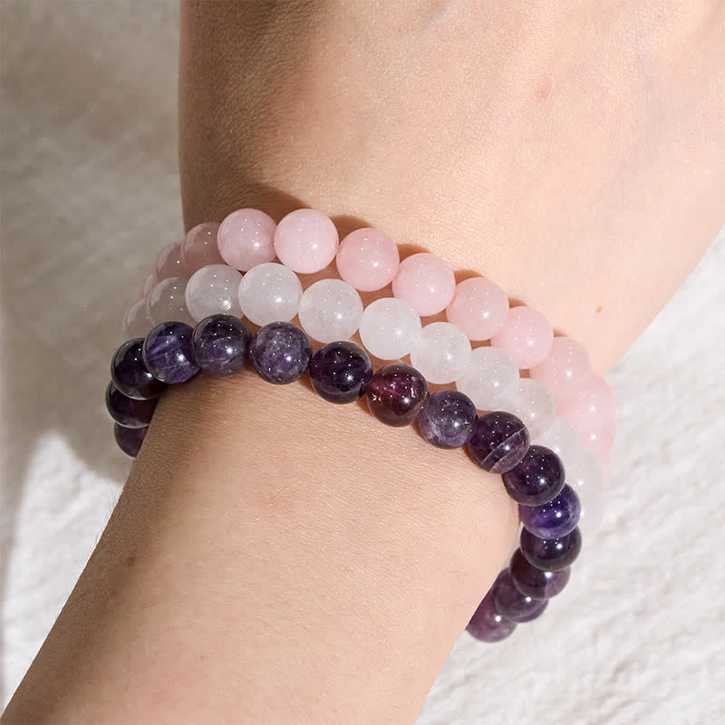 Nimara Ritual Amethyst Rose Quartz Crystal Spiritual Awareness Bracelet