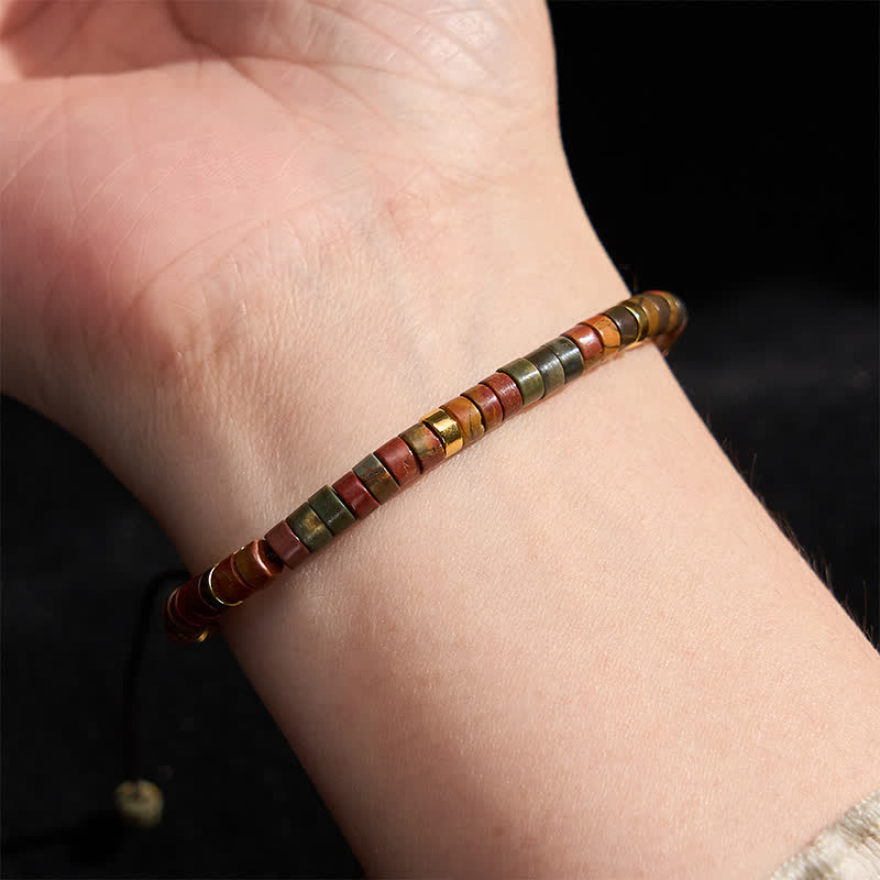 Nimara Ritual Small Picasso Jasper Beads Energy String Bracelet