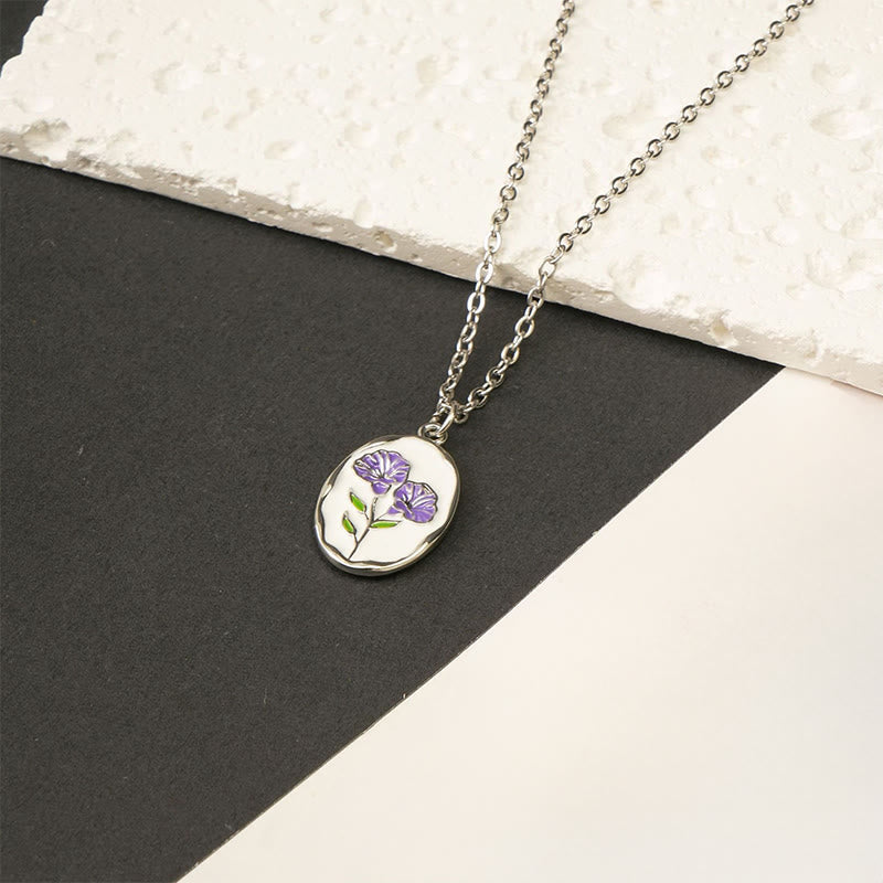 Nimara Ritual Titanium Steel Birth Flower Strengthen Pendant Necklace