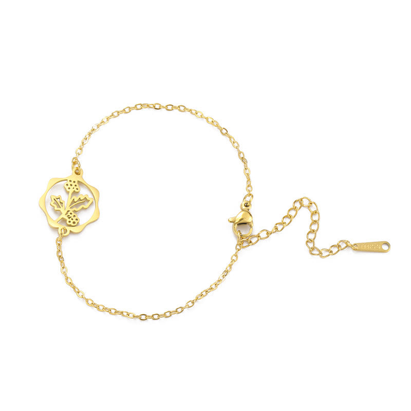 Nimara Ritual Titanium Steel Birth Flower New beginning Bracelet