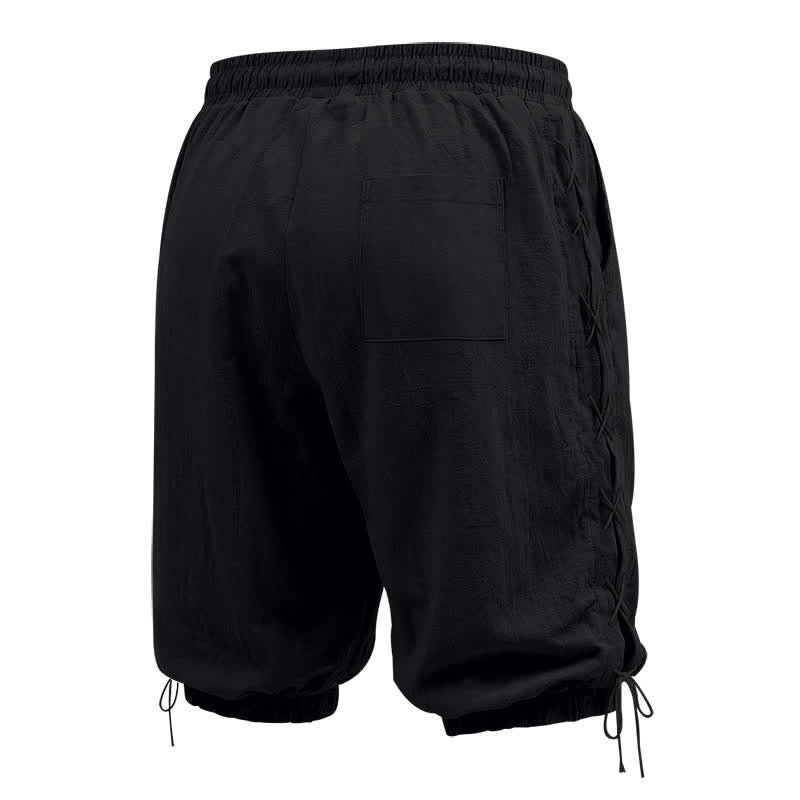 Nimara Ritual Summer Casual Drawstring Side Slit Solid Bermuda Shorts Men's Straight Leg Pants With Pockets