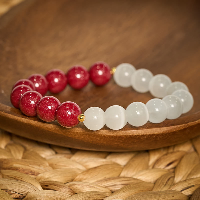 Nimara Ritual Cinnabar White Cat's Eye Calm Bracelet