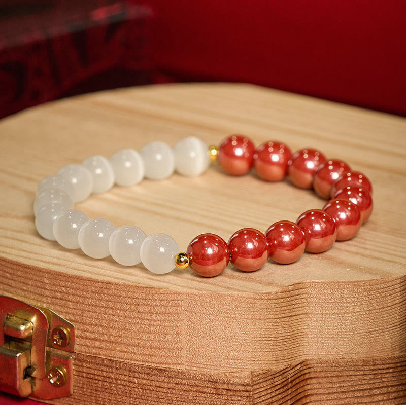 Nimara Ritual Cinnabar White Cat's Eye Calm Bracelet