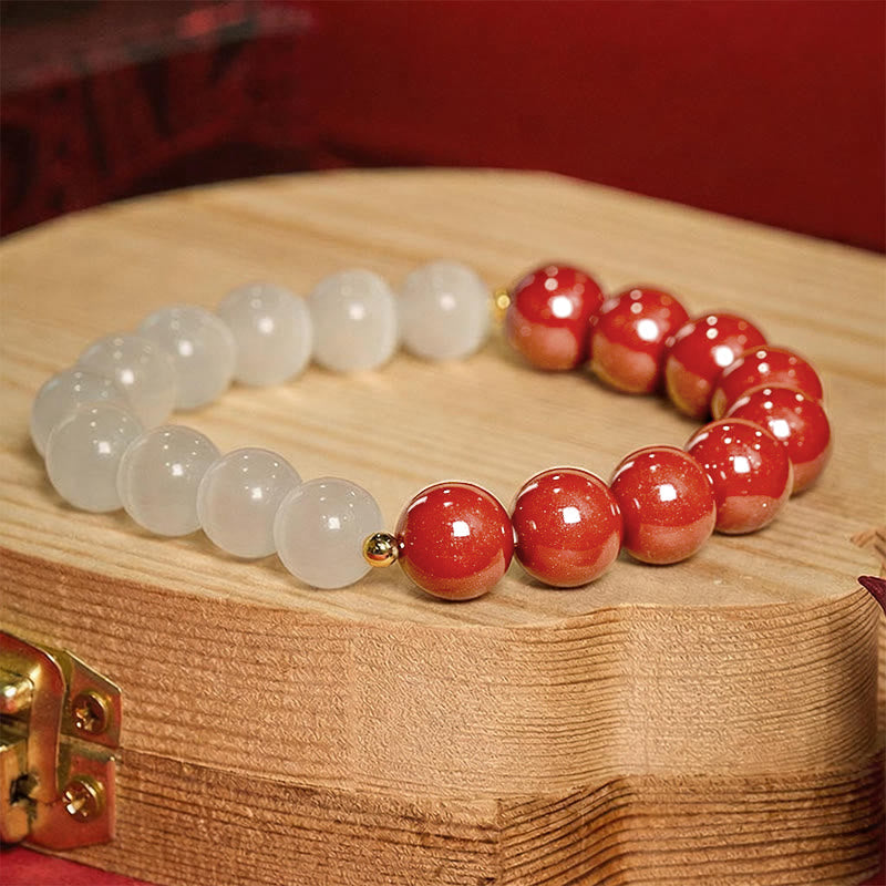 Nimara Ritual Cinnabar White Cat's Eye Calm Bracelet