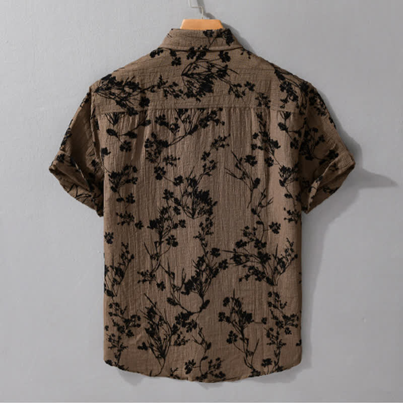 Nimara Ritual Summer Casual Button-Up Floral Men's Short Sleeve Shirt With Decorative Pocket