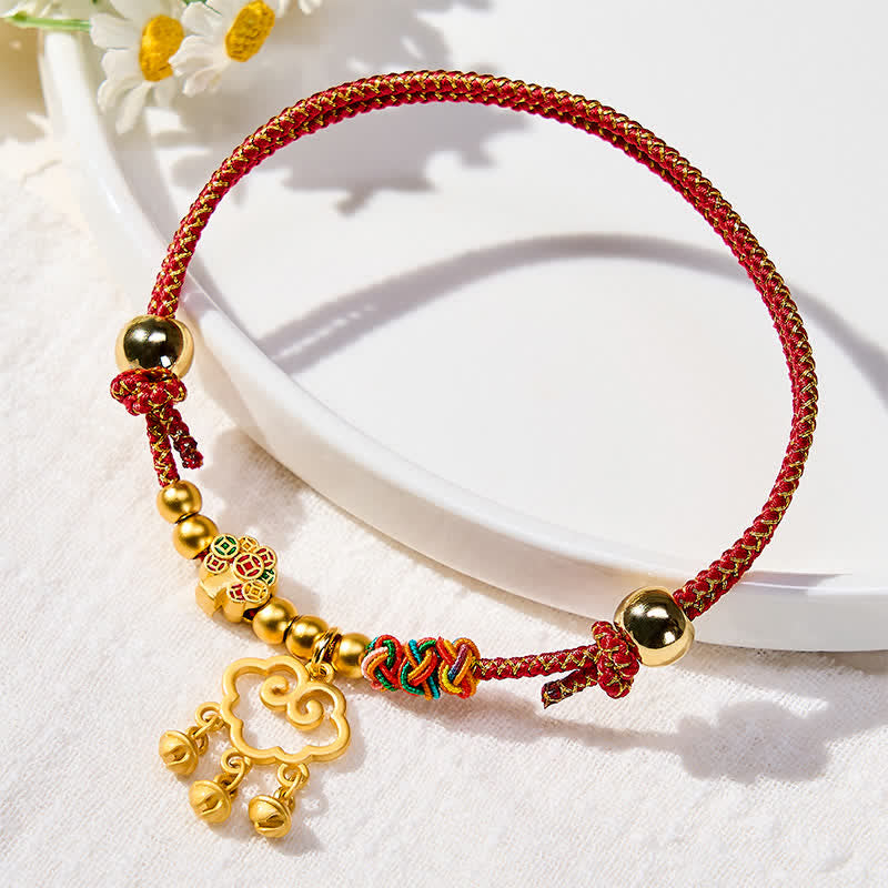 Nimara Ritual Plaited Money Tree Fu Character Red String Luck Adjustable Cats Dogs Pet Collar