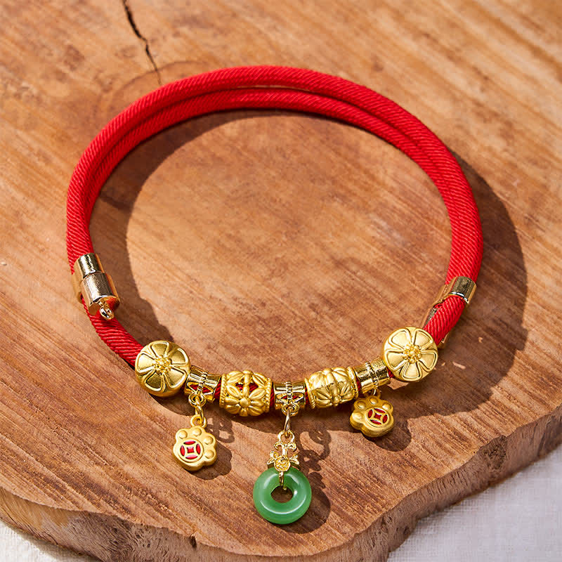 Nimara Ritual Red String Fu Character Peace Buckle Strength Adjustable Cats Dogs Pet Collar