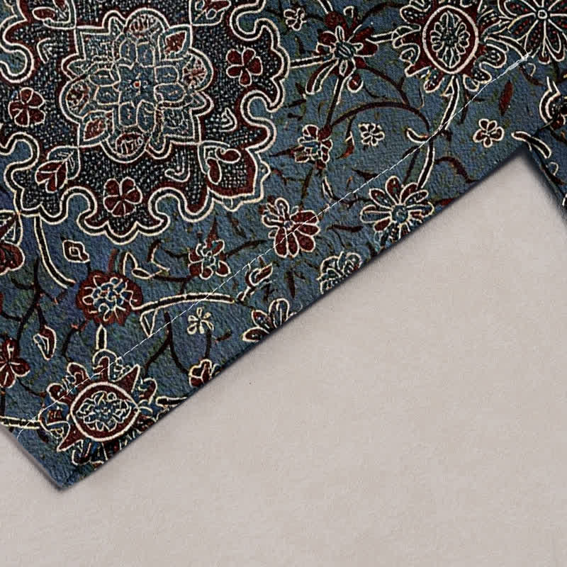 Nimara Ritual Pure Cotton Bohemian Floral Pattern Women's Elastic Waist Pants With Pockets