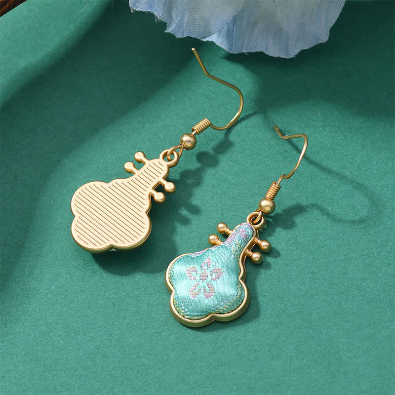 Nimara Ritual Song Brocade Colorful Tone Floral Prosperity Drop Earrings