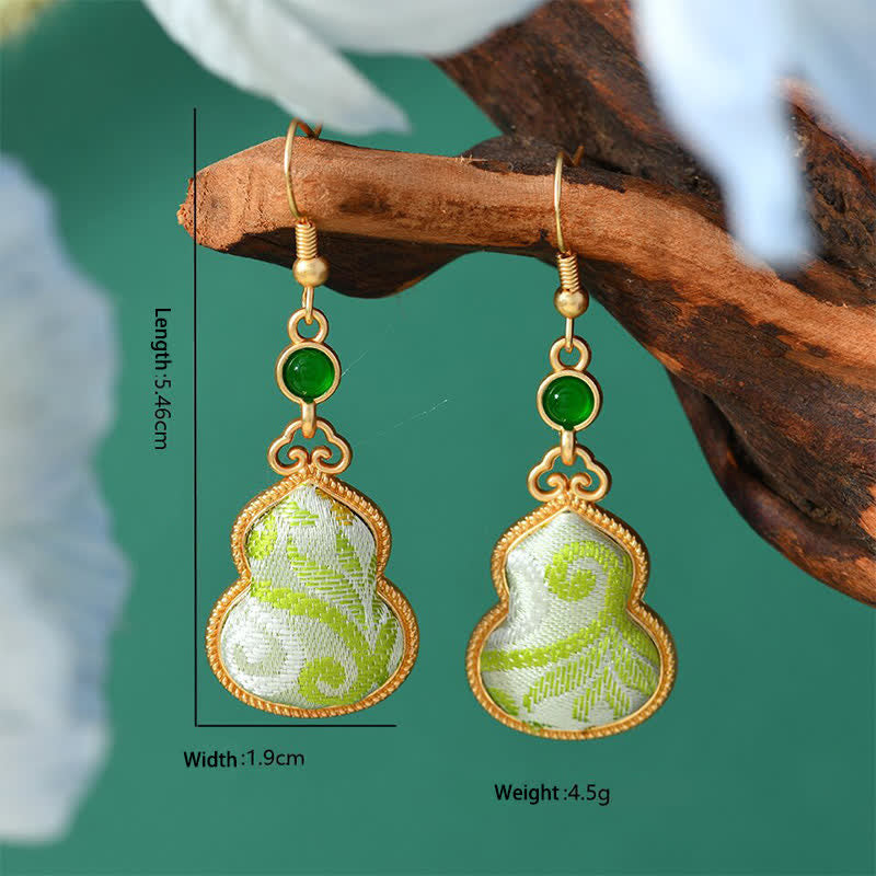 Nimara Ritual Song Brocade Colorful Tone Floral Prosperity Drop Earrings