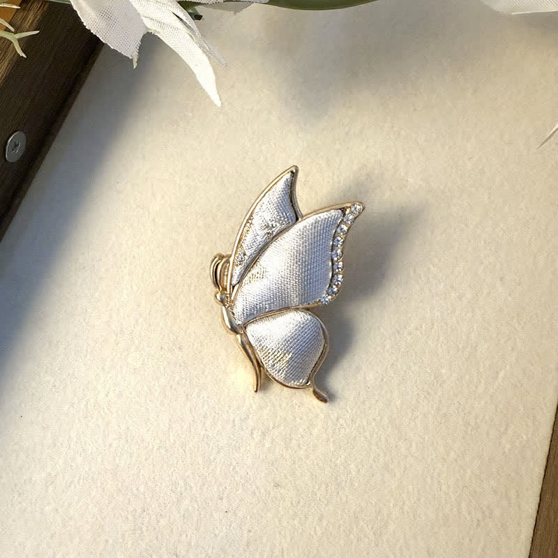 Nimara Ritual Handcrafted Butterfly with Rhinestone Transformation Tone Alloy Brooch