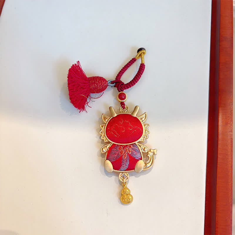 Nimara Ritual Song Brocade Handmade Chinese Zodiac Tassel Lucky Keychain