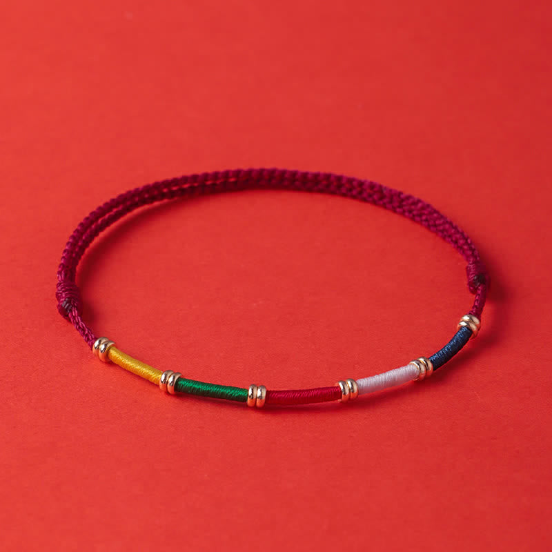 Nimara Ritual Handmade Five Color Wind Horse Prayer Flag Protection Bracelet