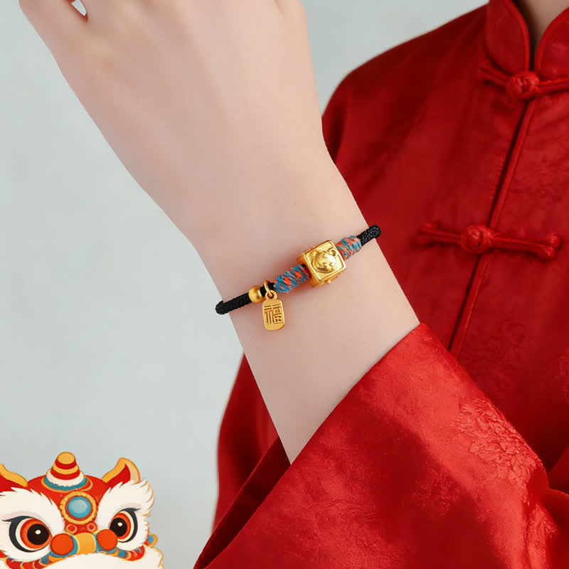 Nimara Ritual Handmade Three Harmony Chinese Zodiac Protection Red String Bracelet
