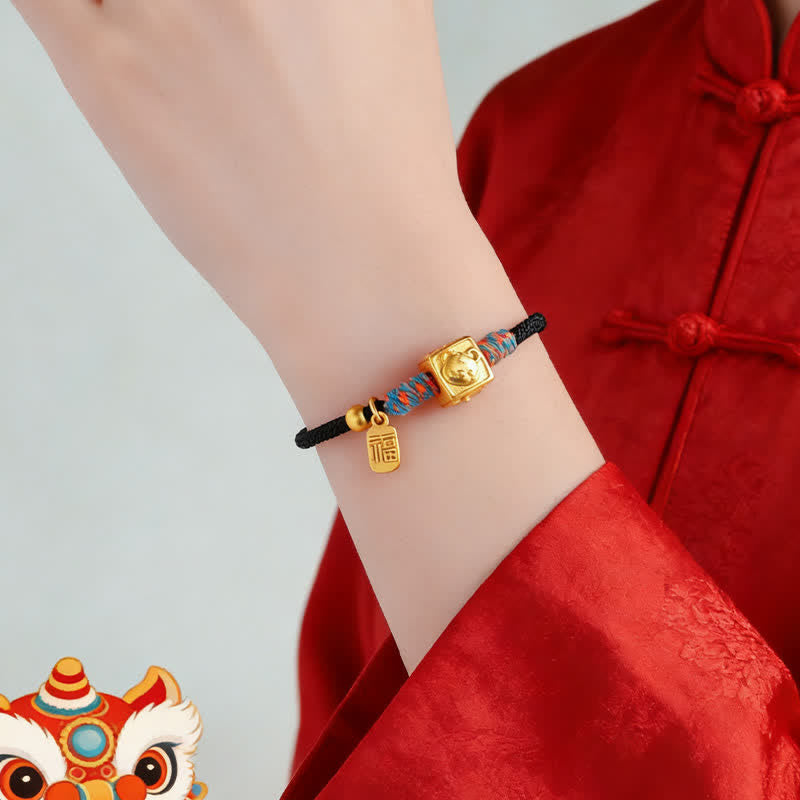 Nimara Ritual Handmade Red String Chinese Zodiac Luck Fu Charm Bracelet