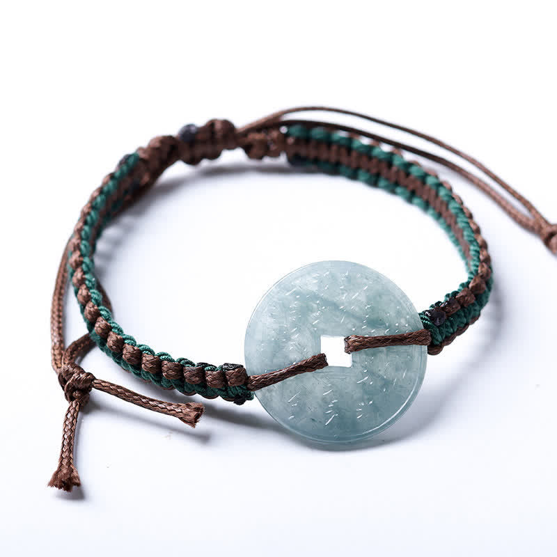 Nimara Ritual Jade Peace Buckle Hand-Woven Tranquility Adjustable Bracelet