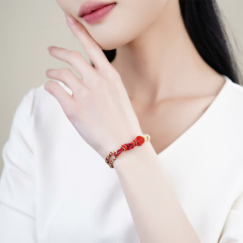 Nimara Ritual Cinnabar Chinese Zodiac Concentration Hand-Woven Red String Bracelet